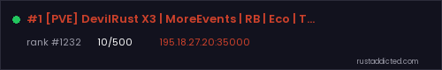 #1 [PVE] DevilRust X3 | MoreEvents | RB | Eco | TP | NPC |... – Rust server stats