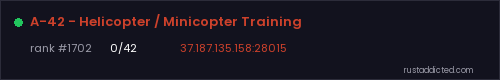 A-42 - Helicopter / Minicopter Training – Rust server stats