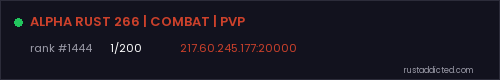 ALPHA RUST 266 | COMBAT | PVP – Rust server stats