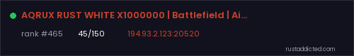 AQRUX RUST WHITE X1000000 | Battlefield | AimTrain | Duel – Rust server stats