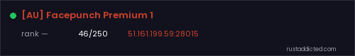 [AU] Facepunch Premium 1 – Rust server stats