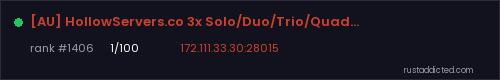 [AU] HollowServers.co 3x Solo/Duo/Trio/Quad | Shared BPs – Rust server stats