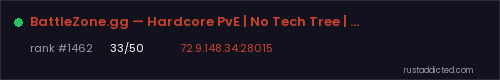BattleZone.gg — Hardcore PvE | No Tech Tree | Skills | Raidab – Rust server stats
