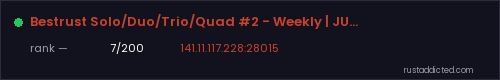 Bestrust Solo/Duo/Trio/Quad #2 - Weekly | JUST FULLWIPED 06.08 – Rust server stats