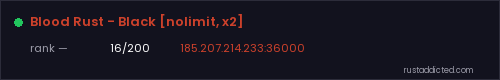 Blood Rust - Black [nolimit, x2] – Rust server stats