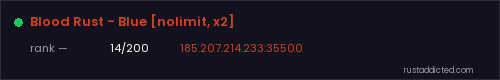 Blood Rust - Blue [nolimit, x2] – Rust server stats