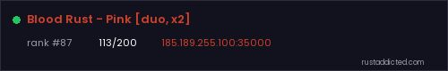 Blood Rust - Pink [duo, x2] – Rust server stats