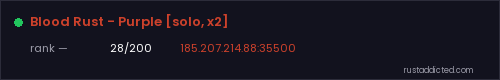 Blood Rust - Purple [solo, x2] – Rust server stats