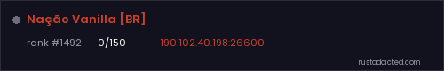 Nação Vanilla [BR] – Rust server stats