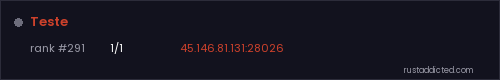 Teste – Rust server stats