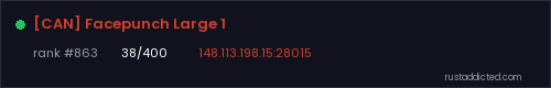 [CAN] Facepunch Large 1 – Rust server stats