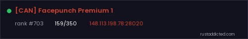 [CAN] Facepunch Premium 1 – Rust server stats