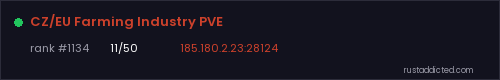 CZ/EU Farming Industry PVE – Rust server stats