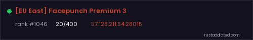 [EU East] Facepunch Premium 3 – Rust server stats