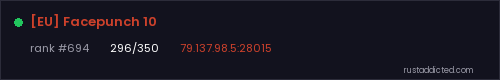 [EU] Facepunch 10 – Rust server stats