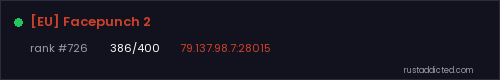 [EU] Facepunch 2 – Rust server stats