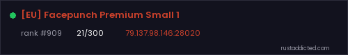 [EU] Facepunch Premium Small 1 – Rust server stats