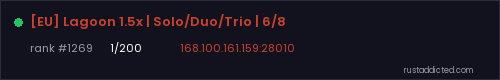 [EU] Lagoon 1.5x | Solo/Duo/Trio | 6/8 – Rust server stats