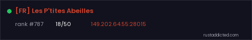 [FR] Les P'tites Abeilles – Rust server stats
