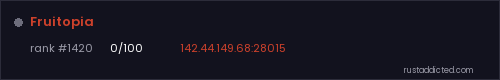 Fruitopia – Rust server stats