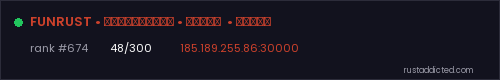 FUNRUST • ТРЕНИРОВКИ • ДУЭЛИ • АРЕНЫ – Rust server stats