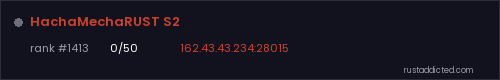 HachaMechaRUST S2 – Rust server stats
