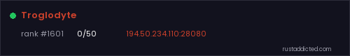 Troglodyte – Rust server stats