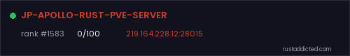 JP-APOLLO-RUST-PVE-SERVER – Rust server stats