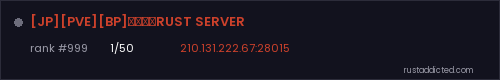 [JP][PVE][BP]もちもちRUST SERVER – Rust server stats