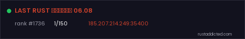LAST RUST РОССИЯ 06.08 – Rust server stats