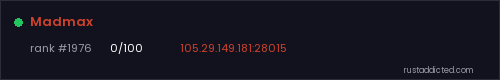 Madmax – Rust server stats