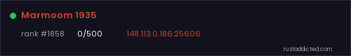 Marmoom 1935 – Rust server stats