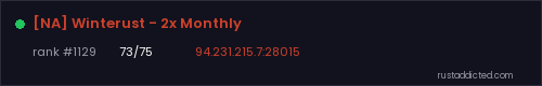 [NA] Winterust - 2x Monthly – Rust server stats