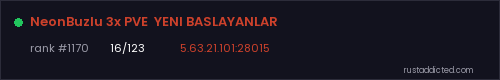NeonBuzlu 3x PVE YENI BASLAYANLAR – Rust server stats