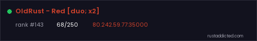 OldRust - Red [duo; x2] – Rust server stats
