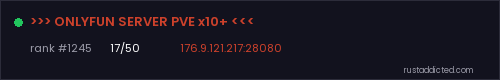 >>> ONLYFUN SERVER PVE x10+ <<< – Rust server stats