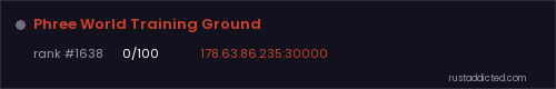 Phree World Training Ground – Rust server stats