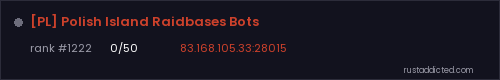 [PL] Polish Island Raidbases Bots – Rust server stats