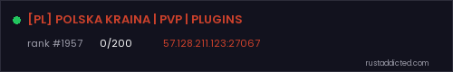[PL] POLSKA KRAINA | PVP | PLUGINS – Rust server stats