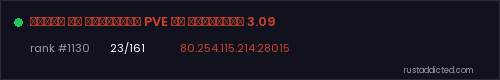 Такси на Дубровку PVE на Классике 3.09 – Rust server stats