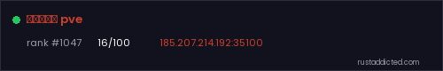 СЕМЬЯ pve – Rust server stats