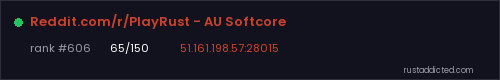 Reddit.com/r/PlayRust - AU Softcore – Rust server stats