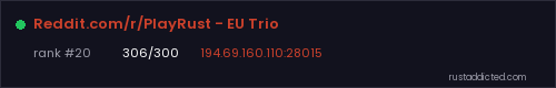 Reddit.com/r/PlayRust - EU Trio – Rust server stats