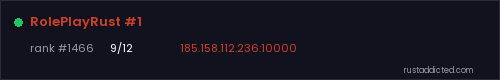 RolePlayRust #1 – Rust server stats