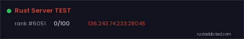 Rust Server TEST – Rust server stats