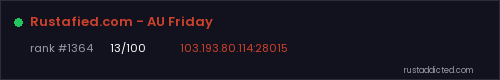 Rustafied.com - AU Friday – Rust server stats
