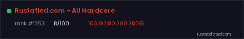 Rustafied.com - AU Hardcore – Rust server stats