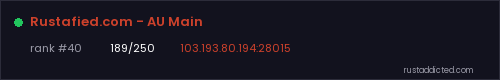 Rustafied.com - AU Main – Rust server stats