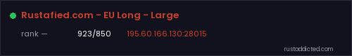Rustafied.com - EU Long - Large – Rust server stats