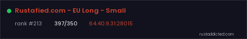 Rustafied.com - EU Long - Small – Rust server stats